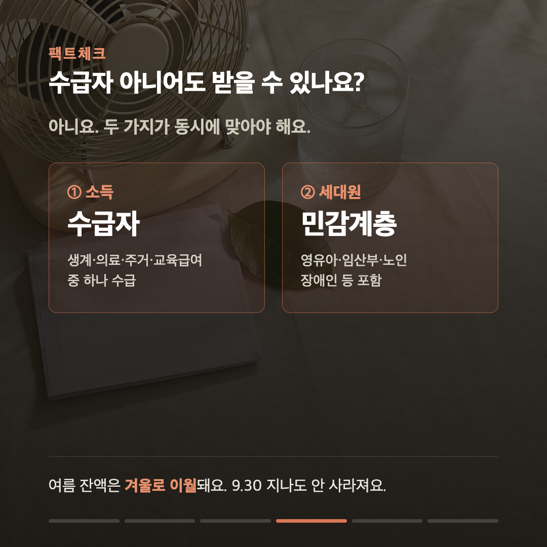 에너지바우처, 영유아·임산부 수급가구면 연 최대 70만원 — 여름 전기요금부터 차감됩니다 카드 4
